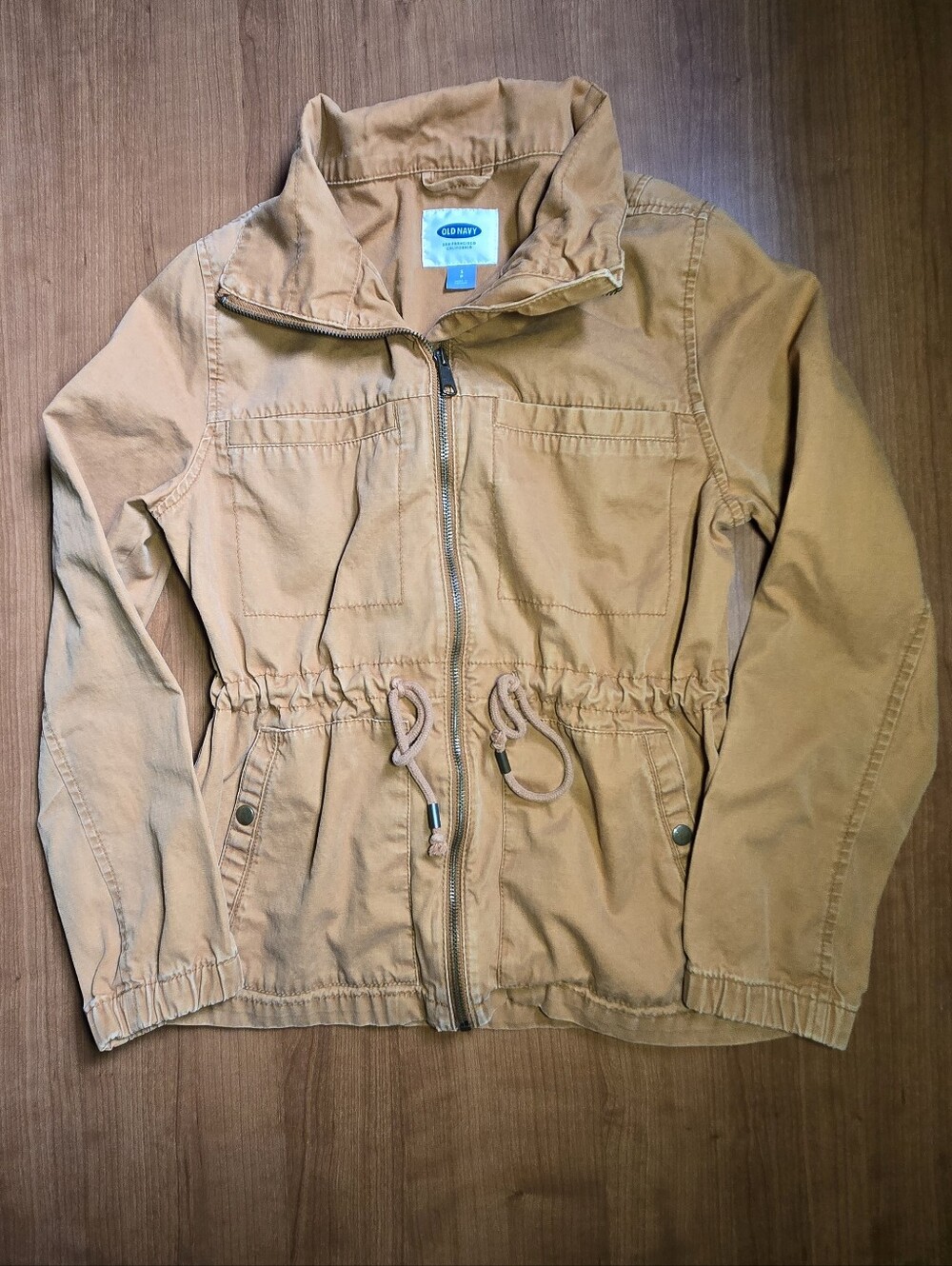 Old Navy Girls' Tan Drawstring Anorak Jacket